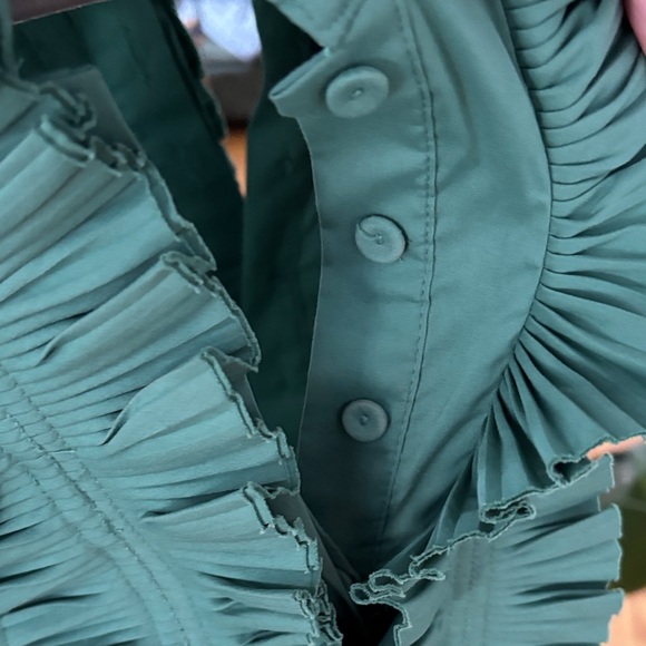 BCBGMAXARIA Green Ruffled Halter Dress - Picture 4 of 9